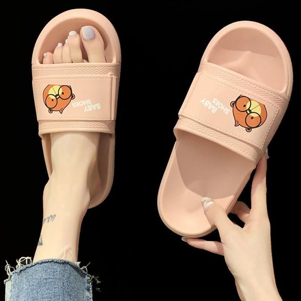 

slippers 2021 for women summer wear cartoon flip-flops beach flat flops shoes sandals, Black