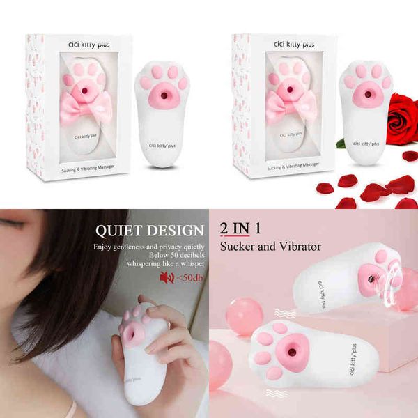 Nxy Sex Toy Vibratori Cat Claw Vacuum Ventosa Vibratore Clitoride Stimolare i capezzoli Massaggiatore vaginale Negozio Giocattoli per masturbazione per adulti 1218