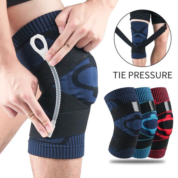 

pair physiotherapy knees sleeve use springs to relieve load massage with o-rings and bandages increase pressure elbow & knee pads, Black;gray