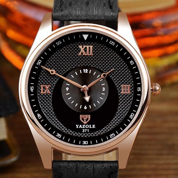 

wristwatches brand sell yazole quartz movement life waterproof lightweight soft wearing experience fashion stylish men watch 371, Slivery;brown