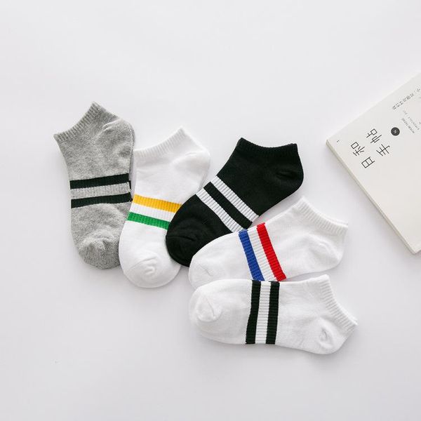 

sports socks student cotton two lines slippers oudoor sport cycling 5 colors, Black