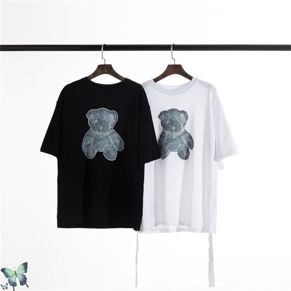 

welldone double-sided bear print t shirt well done fashion casual t-shirts men women loose all-match t-shirt 210420, White;black