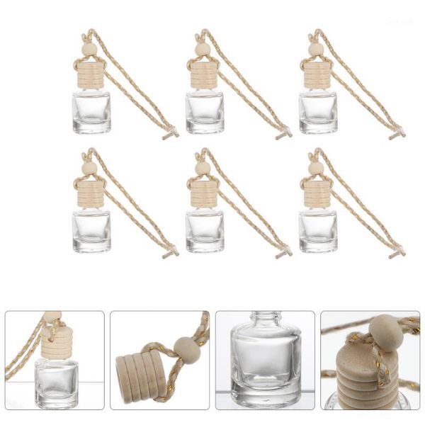 

storage bottles & jars 6pcs empty hanging glass perfume bottle car ornament pendant