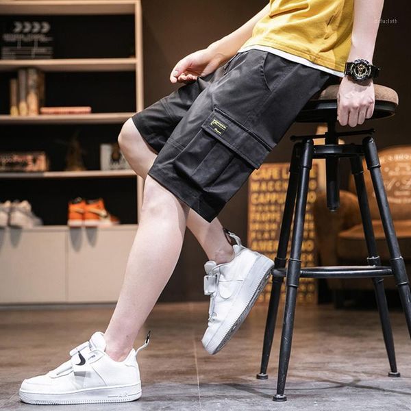 

men's shorts 2021 summer men sports leisure fitness tooling korean fashion charm trend personality straight five point pants, White;black