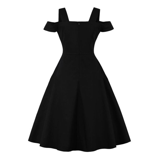 

midi women slash neck a line black elegant embroidery animal goth summer party stylish vintage plus size es, Black;gray