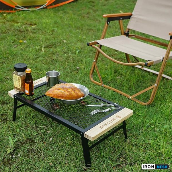 

camp furniture outdoor picnic folding table iron net portable desk for beach backyards bbq party equipment camping accessories