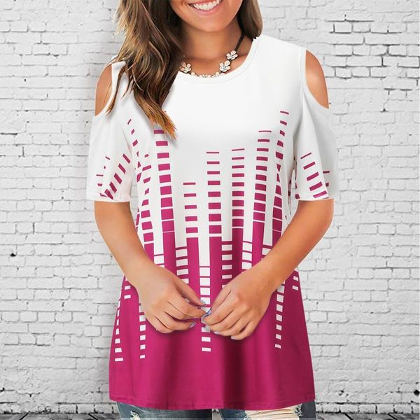 

women's blouses & shirts off the shoulder shirt casual geometric print round neck harajuku vintage blousesÂ short sleeve leisure blouse, White