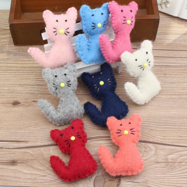 

hair clips & barrettes 1pc crochet wool felt cartoon animal cat doll girls jewelry elastic band decor diy findings, Golden;silver