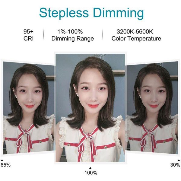 

strings 2021 led selfie ring vlogging lights tricolor dimmable pography video live broadcast kits with phone clamp