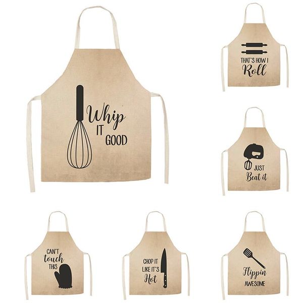 

aprons linen cartoon kitchen utensils theme print dinner party cooking bib funny pinafore cleaning apron