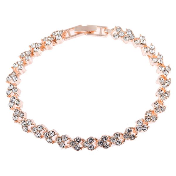 2021 Bracciale in oro rosa con cristalli Favore di partito Bracciali con zirconi naturali da donna pieni di diamanti Gioielli romani europei e americani