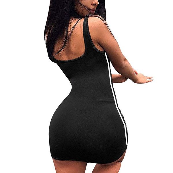 

women summer dress bandage bodycon sleeveless evening party club short mini 2021 fashion clothes casual dresses, Black;gray
