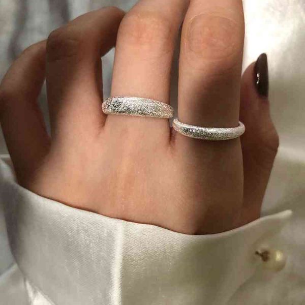 

925 silver galaxy series sparkle sand opening ring temperament