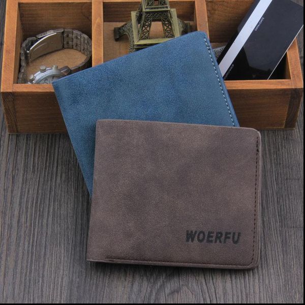 

vintage mens retro matte leather wallets brand men wholesale short pouch card holders purse pocket no zipper, Red;black