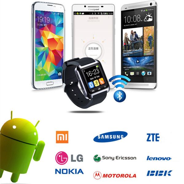 Top Quality Authentic U8 Smart Watch Smartwatch relógios de pulso com altímetro e motor para smartphone samsung iphone ios celulares android celular