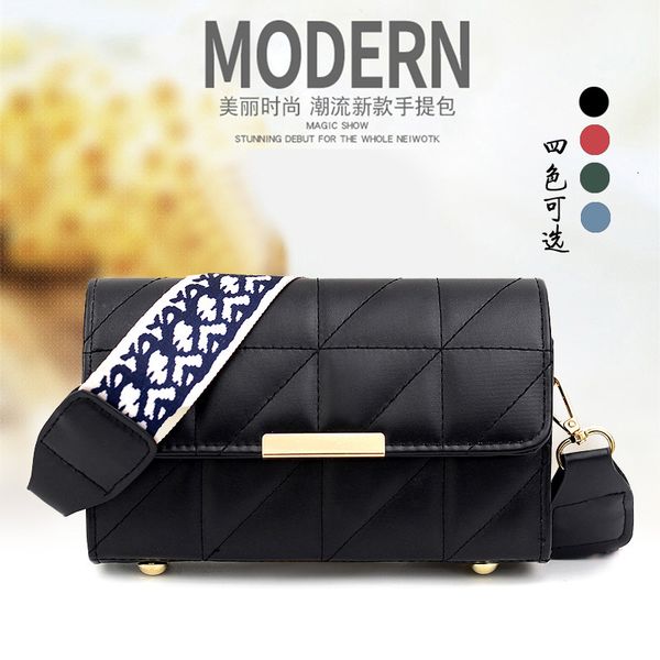 

evening bag korean small square 2021 versatile solid pu embroidered thread women's single shoulder diagonal cross fashion