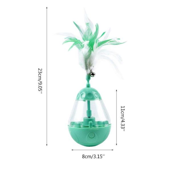 

cat toys dispenser toy tumble 3 in 1 treat ball automatic rotating feather