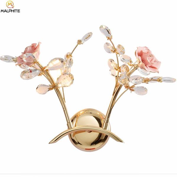

wall lamps nordic crystal lamp led indoor flower deco living room lighting luminaire modern light for bedroom fixture