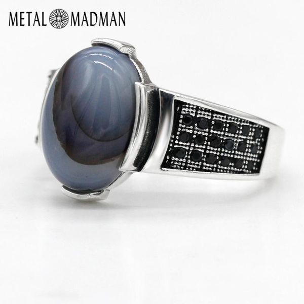 

real 925 sterling silver oval natural agate men ring with black cz rings exquisite life for male women turkish lucky jewelry cluster, Golden;silver