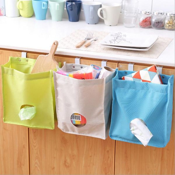 

storage boxes & bins oxford multifunction hanging bag tupperbag for garbage pouch gloves sock kitchen (white)