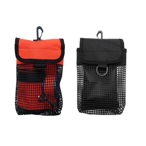 

pool & accessories 2pcs lightweight mesh gear bag swivel clip, d ring for underwater scuba diving reel smb safety marker buoy