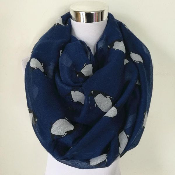 

scarves fashion women penguin ring scarf animal prints shawl lady infinity four seasons, Blue;gray