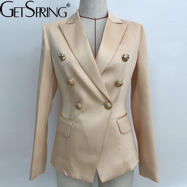 

women's suits & blazers getspring women coat blazer plus size vintage and jackets fashion double breasted suit coats 2021, White;black