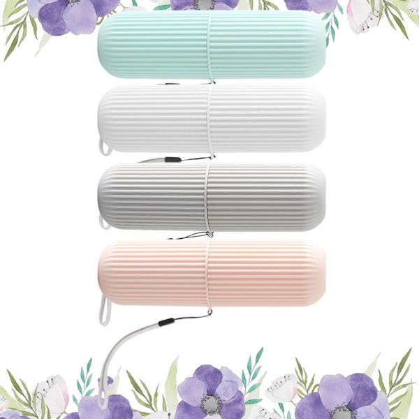 

bath accessory set 4pcs portable toothbrush case travel tooth mug storage box