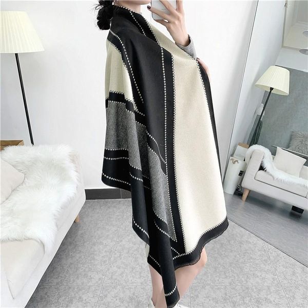 

scarves women autumn winter cashmere pashmina long thick blanket shawl travel all-match floral print wraps bufanda, Blue;gray