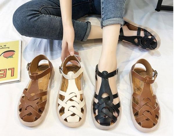 

sandals summer flar fashion women flat sandal wedges shoes casual woman peep toe ladies, Black