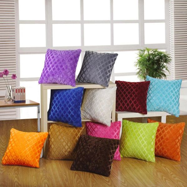 

pillow case plush cushion cover sofa lumbar home decoration solid colorful car kids room bedroom gift