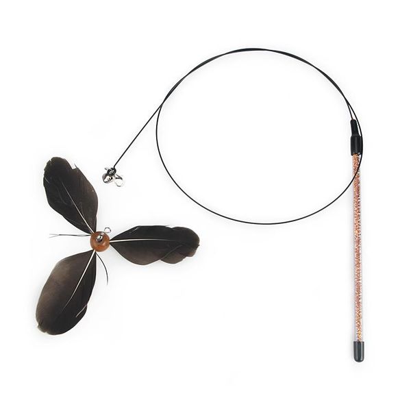 

cat toys feather toy pet funny stick rotating teaser