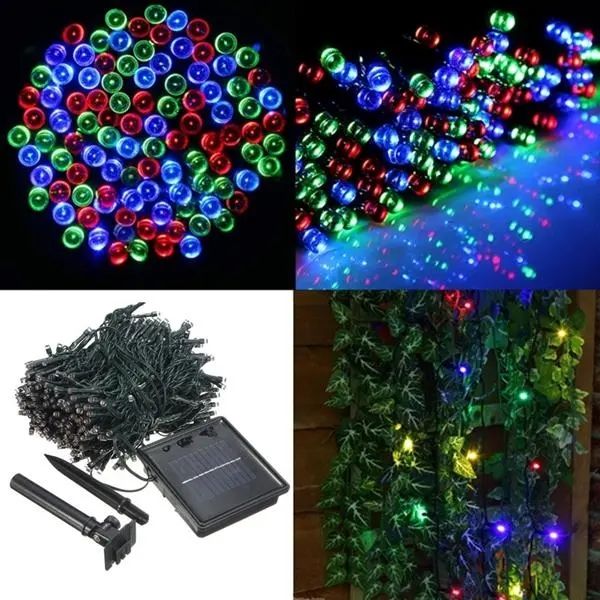 

400 led solar powered fairy string light garden party decor xmas - colorful