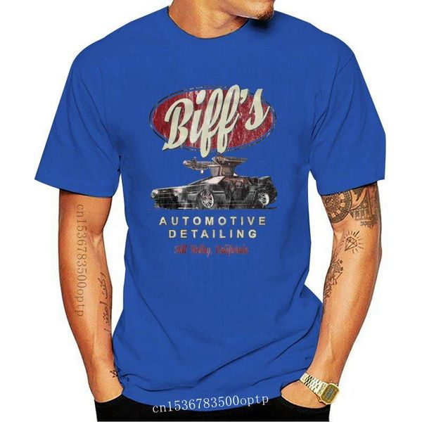 

men's t-shirts t shirt biff's automotive detailing back to the future in die zukunft doc 100% cotton short sleeve o neck tee shir, White;black