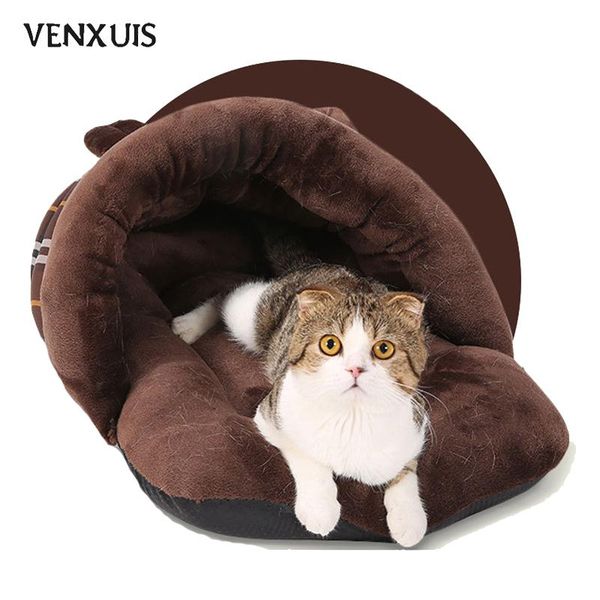 

venxuis winter cotton cat small dog house super warm hexagon bed puppy kennel and nest for kitten animal kennels & pens