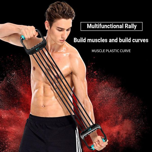 

adjustable chest expander multi-function elastic cable rope home gym arm training muscle resistance bands fitnesss equipment