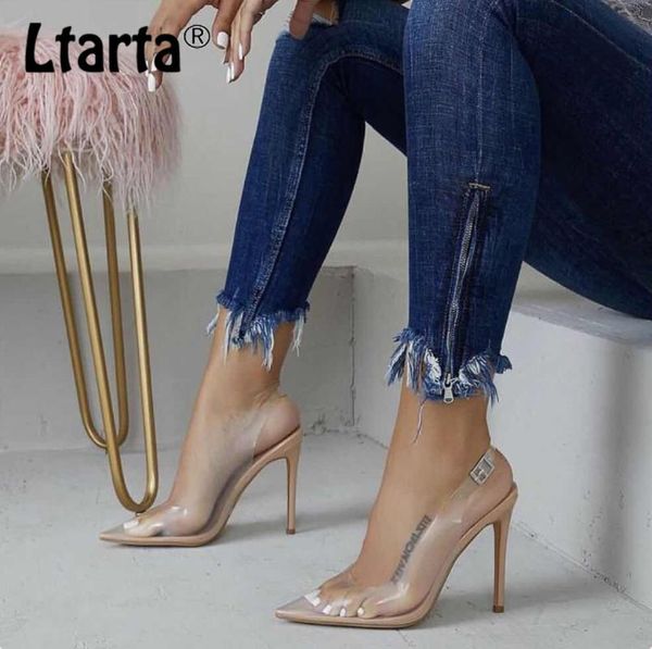 

dress shoes ltarta woman 2021 autumn transparent comfortable baitai high-heeled sandals large size zl-1688-2, Black