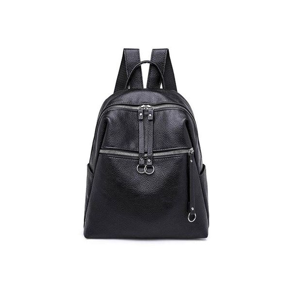 

large-capacity all-match pu soft leather student school bag fashion simple female backpack