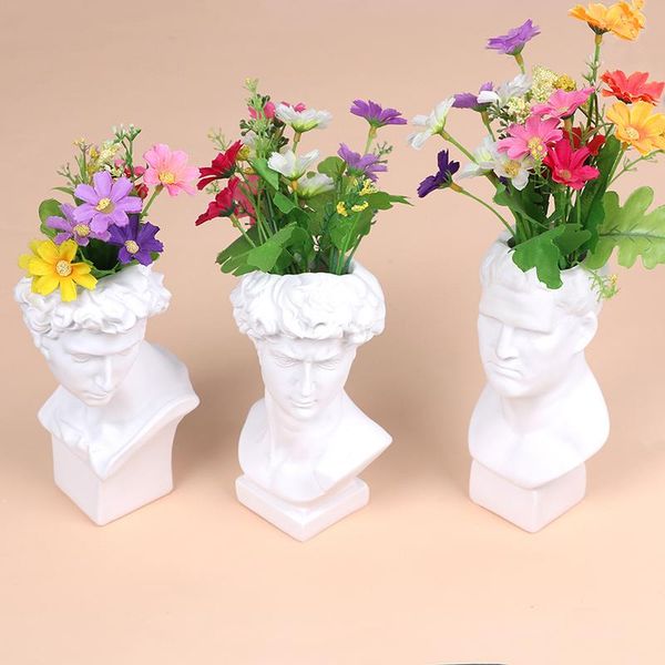 

vases modern nordic style creative portrait vase human head decorative ornaments resin david home decoration