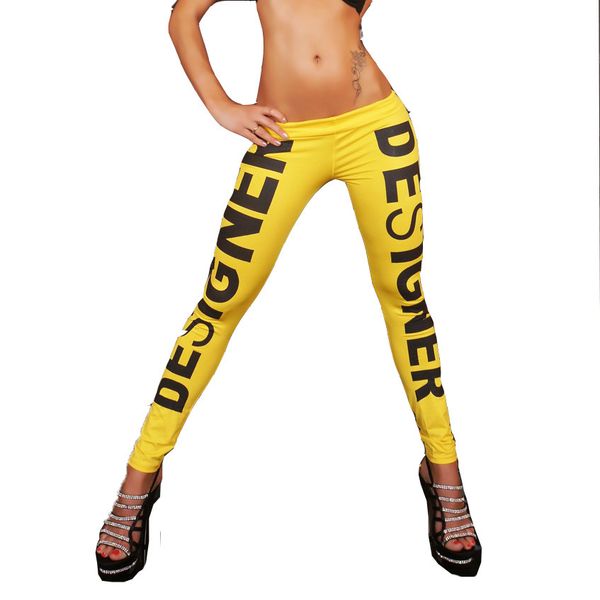 

leggings fashion platform lettering yoga elastic bs005, Black