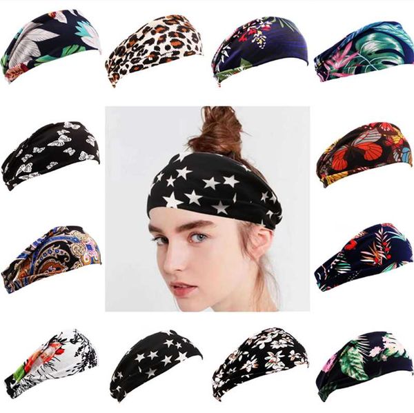 

hair accessories women bohemian printed elastic headband sweat-proof headscarf girls bands fashion ties