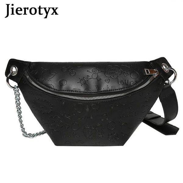 

waist bags jierotyx 2021 brand design pack fashion soft leather women shoulder bag solid cartoon zipper opening female crossbody