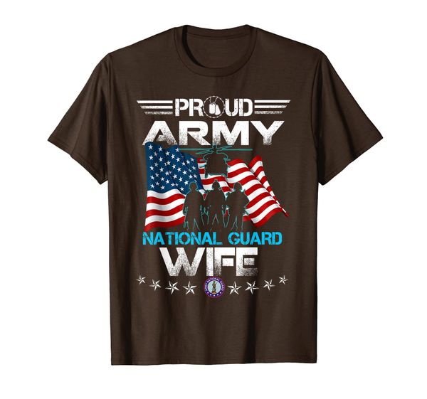 

proud army national guard wife tee u.s. military gift tee t-shirt, White;black