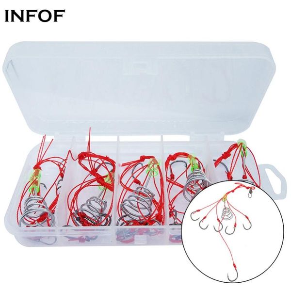 

5-pieces carp fishing hooks kit bait holder spring hook feeder fishhook carbon steel