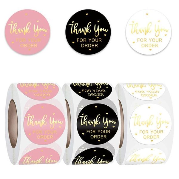 

100-500pcs thank you for your order stickers business scrapbooking package envelope sealing labels handmade sticker gift wrap