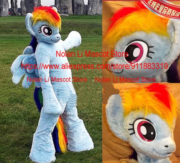 

mascot doll costumenew rainbow daisy pony mascot costume cartoon character movie props performance birthday gift by473, Red;yellow