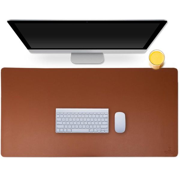 

mouse pads & wrist rests exco double-side pu leather desk mat gamer waterproof gaming pad computer lapkeyboard mousepad cover office