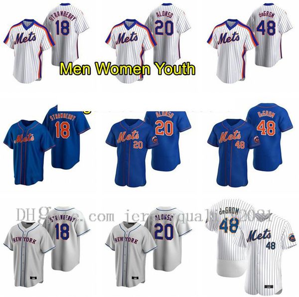 

newyorkmetsbaseball jerseys 18 darryl strawberry jersey 20 pete alonso 48 jacob degrom men women youth size -xxxxl, Blue;black