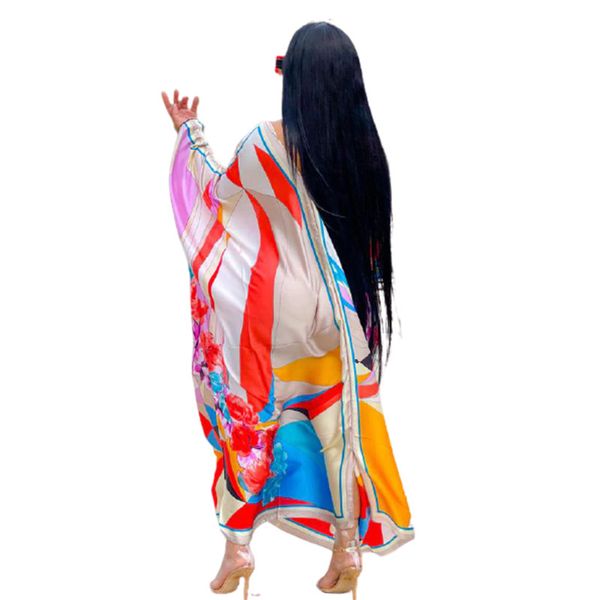 

personalized new fashion print casual loose v-neck women's dress, White;black