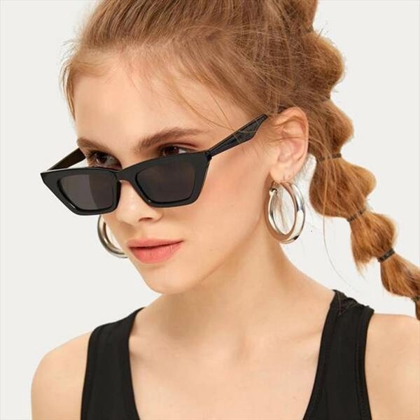 

fashion rectangle cat eye style womens sunglasses geomitric decoration sun glasses candy color internet celebrity recommend, White;black